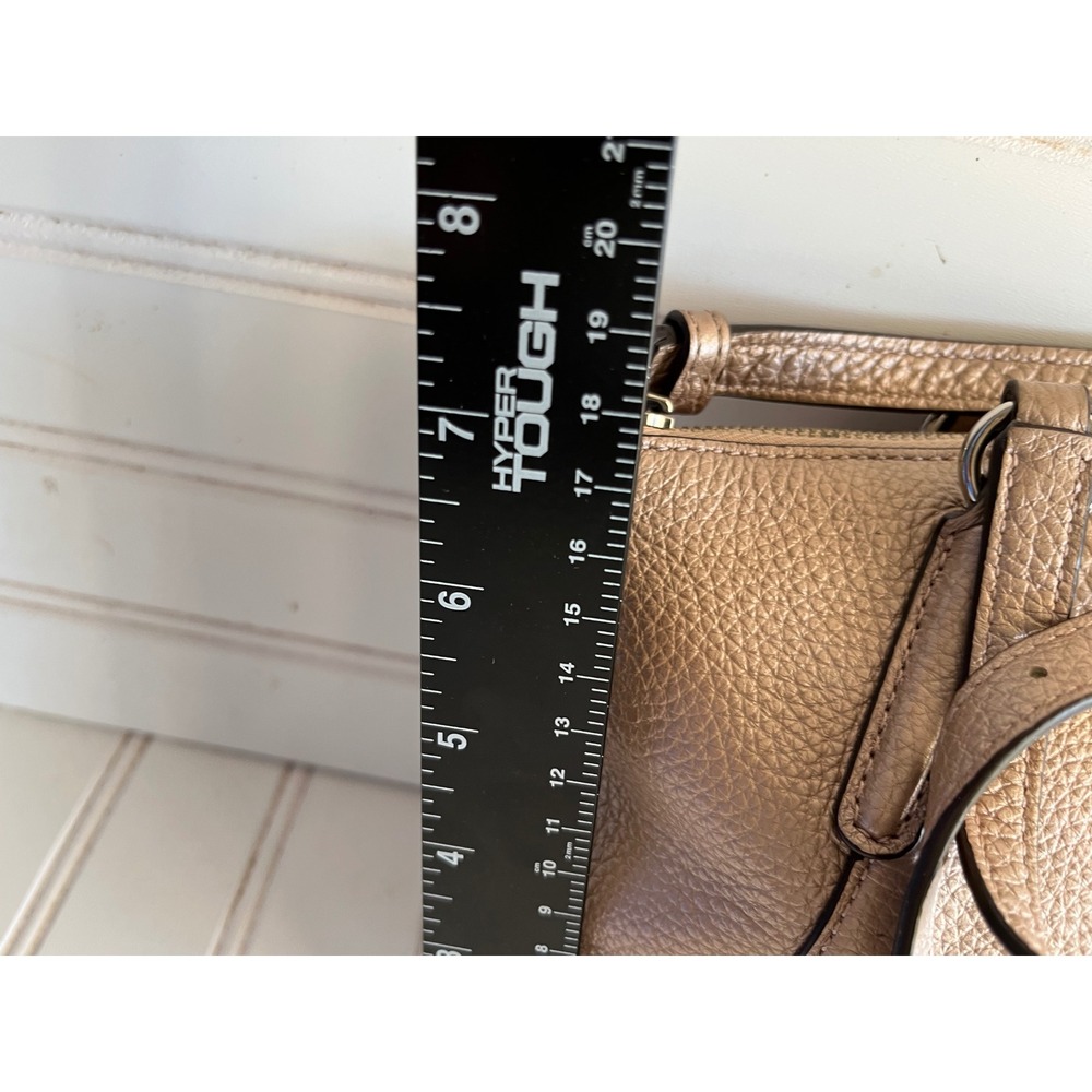 Coach Kelsey Satchel Metallic Pebble Leather Crossbody Bag F28989 Gold Silver - Picture 4 of 8